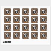 Engelse Bulldog Woof Vierkante Sticker (Vel)
