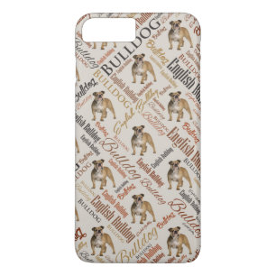 Engelse Bulldog Word Art iPhone 8/7 Plus Hoesje