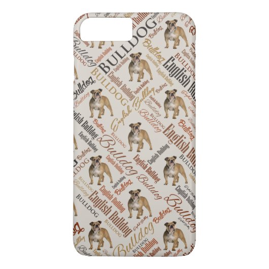 Engelse Bulldog Word Art Case-Mate iPhone Case (Achterkant)
