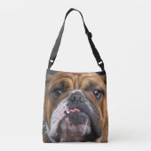 Engelse Bulldog Worp Kussen Crossbody Tas (Achterkant)