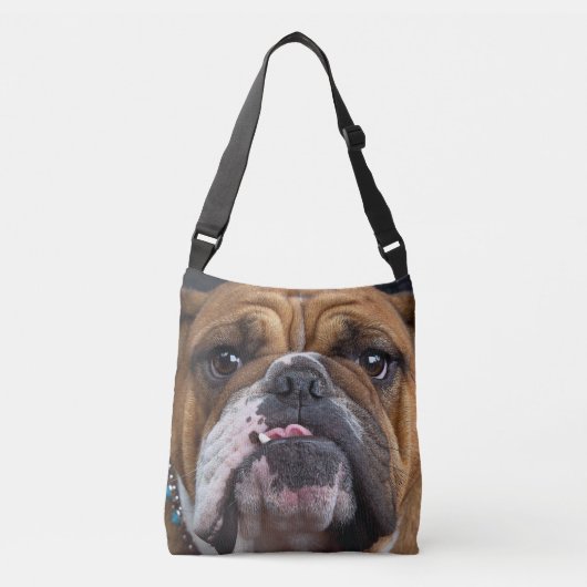 Engelse Bulldog Worp Kussen Crossbody Tas (Voorkant)