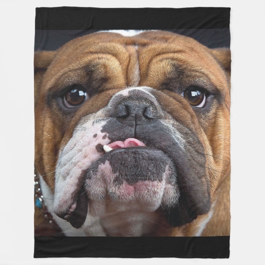 Engelse Bulldog Worp Kussen Fleece Deken (Voorkant)