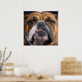 Engelse Bulldog Worp Kussen Poster (Keuken)