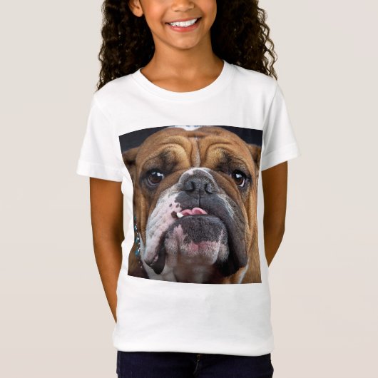 Engelse Bulldog Worp Kussen T-shirt (Voorkant)