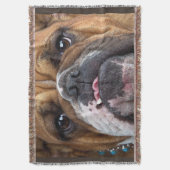Engelse Bulldog Worpkussen Deken (Voorkant Verticaal)