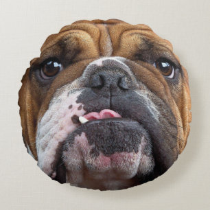 Engelse Bulldog Worpkussen Rond Kussen