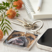 Engelse Bulldog Worpkussen Sleutelhanger (Voorkant Rechts)