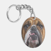 Engelse Bulldog Worpkussen Sleutelhanger (Voorkant Links)