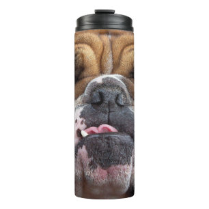 Engelse Bulldog Worpkussen Thermosbeker