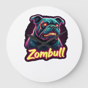 Engelse Bulldog Zombie Hond Halloween Essential T- Grote Klok