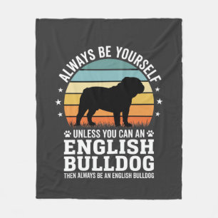 Engelse Bulldog Zonsondergang Wees Jezelf Hond Fleece Deken