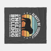 Engelse Bulldog Zonsondergang Wees Jezelf Hond Fleece Deken (Voorkant (Horizontaal))
