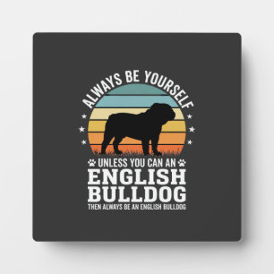 Engelse Bulldog Zonsondergang Wees Jezelf Hond Fotoplaat