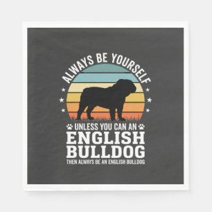 Engelse Bulldog Zonsondergang Wees Jezelf Hond Servet