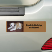 Engelse Bulldogon Board! Bumpersticker (Op auto)