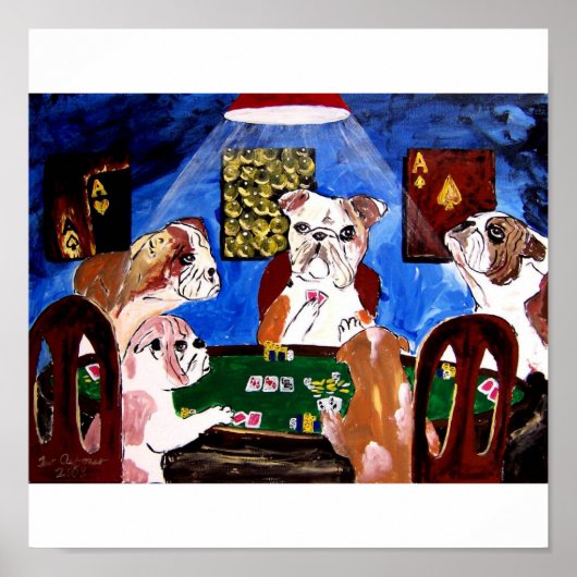 ENGELSE BULLDOGS BULL DOGS PLAYPOKER POSTER (Voorkant)