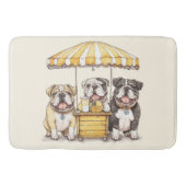 Engelse Bulldogs die een limonade stand runnen Badmat (Voorkant)