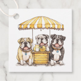 Engelse Bulldogs die een limonade stand runnen Bedankjes Labels