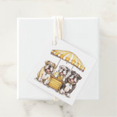 Engelse Bulldogs die een limonade stand runnen Bedankjes Labels (In situ)