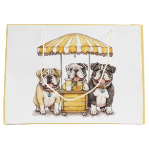 Engelse Bulldogs die een limonade stand runnen Groot Cadeauzakje