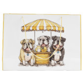 Engelse Bulldogs die een limonade stand runnen Groot Cadeauzakje (Achterkant)