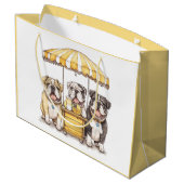 Engelse Bulldogs die een limonade stand runnen Groot Cadeauzakje (Achterkant Gekanteld)