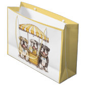 Engelse Bulldogs die een limonade stand runnen Groot Cadeauzakje (Voorkant Gekanteld)