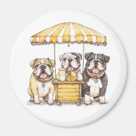 Engelse Bulldogs die een limonade stand runnen Magneet