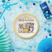 Engelse Bulldogs die een limonade stand runnen Papieren Bordje (Feest)