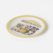 Engelse Bulldogs die een limonade stand runnen Papieren Bordje (Gekanteld)