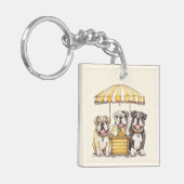 Engelse Bulldogs die een limonade stand runnen Sleutelhanger (Voorkant Links)