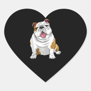 Engelse Bulldogs Geweldige Funny Bulldog Pups Dogs Hart Sticker