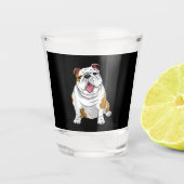 Engelse Bulldogs Geweldige Funny Bulldog Pups Dogs Shot Glas (Voorkant)