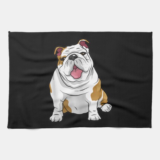 Engelse Bulldogs Geweldige Funny Bulldog Pups Dogs Theedoek (Horizontaal)