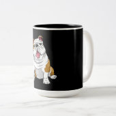 Engelse Bulldogs Geweldige Funny Bulldog Pups Dogs Tweekleurige Koffiemok (Voorkant rechts)