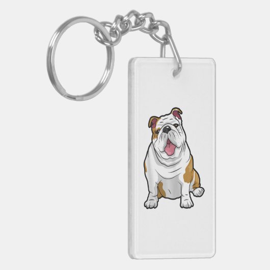ENGELSE BULLDOGS Geweldige Funny Bulldog Pups Hond Sleutelhanger (Voorkant Links)
