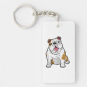ENGELSE BULLDOGS Geweldige Funny Bulldog Pups Hond Sleutelhanger (Voorkant)