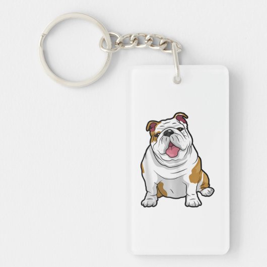ENGELSE BULLDOGS Geweldige Funny Bulldog Pups Hond Sleutelhanger (Voorkant)