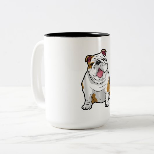 ENGELSE BULLDOGS Geweldige Funny Bulldog Pups Hond Tweekleurige Koffiemok (Voorkant links)