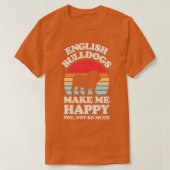 Engelse Bulldogs maken me een Happy Sunset Retro v T-shirt (Design voorkant)