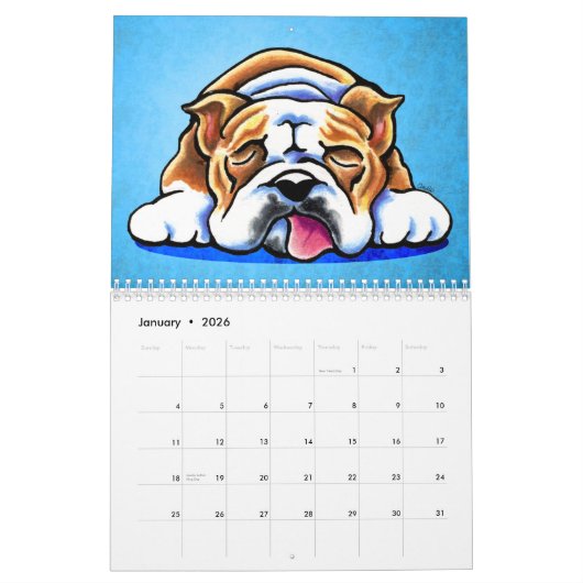 Engelse Bulldogs Off-Leash Art™ Vol 1 Kalender (Jan 2026)