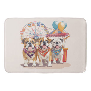 Engelse Bulldogs Op Een Kermis Badmat