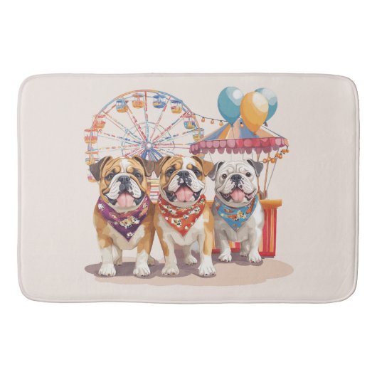 Engelse Bulldogs Op Een Kermis Badmat (Voorkant)