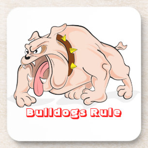 Engelse Bulldogs Regeren Cartoon Mascotte Onderzet Drankjes Onderzetter