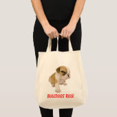Engelse Bulldogs Rule Puppy Dog Grocery Canvas tas (Voorkant (product))