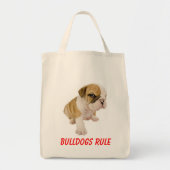 Engelse Bulldogs Rule Puppy Dog Grocery Canvas tas (Voorkant)