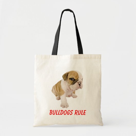 Engelse Bulldogs Rule Puppy Dog Love Canvas tas (Voorkant)