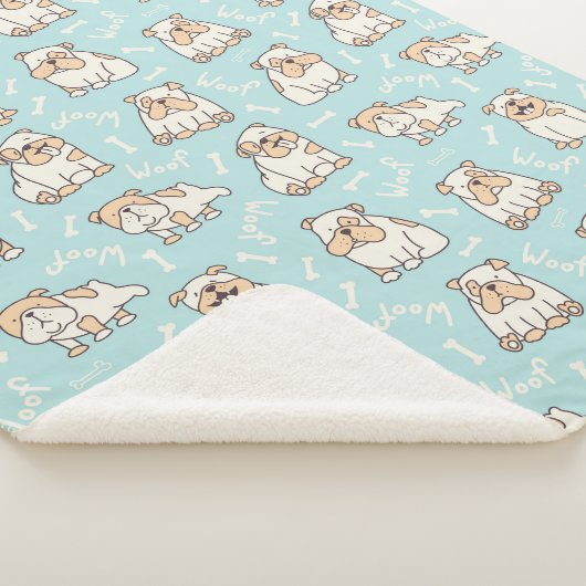 Engelse bulldogs sherpa deken (3/4)