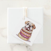 Engelse Bulldogs Sprinkled Donuts Bedankjes Labels (In situ)