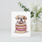 Engelse Bulldogs Sprinkled Donuts Briefkaart (Staand voorkant)